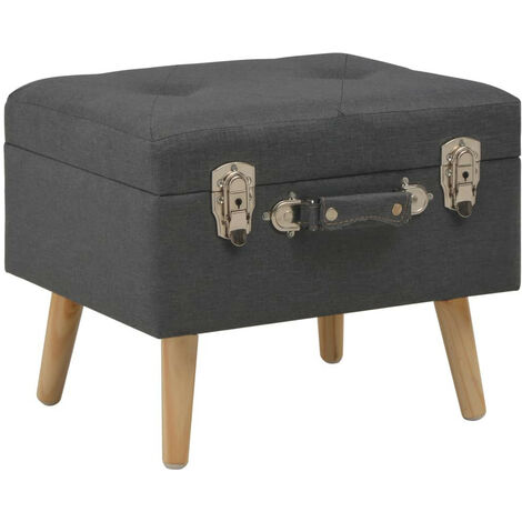 Tabouret de rangement 40cm Gris foncé Tissu (1/5)