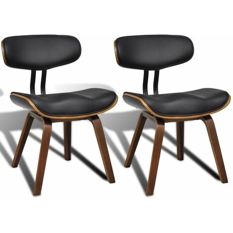 Chaises de salle à manger 2 pcs Bois courbé et similicuir Solar (1/5)