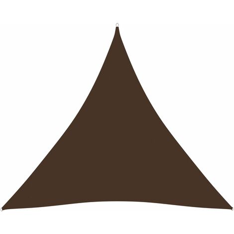 Voile de parasol Tissu Oxford triangulaire 5x5x5 m Marron (1/5)