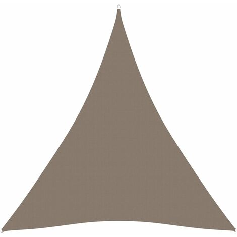 Voile de parasol Tissu Oxford triangulaire 5x5x5 m Taupe (1/5)