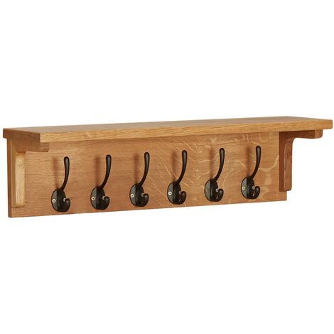 Porte-manteau 60x16x16 Bois de chêne massif (1/5)