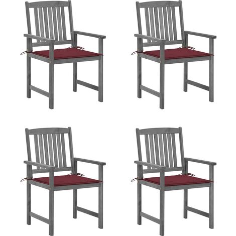 Chaises de metteur en scène avec coussins 4 pcs Gris Acacia 9 (1/5)
