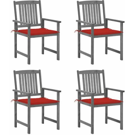 Chaises de metteur en scène avec coussins 4 pcs Gris Acacia 17 (1/5)