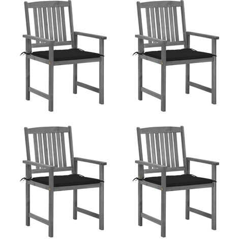 Chaises de metteur en scène avec coussins 4 pcs Gris Acacia 7 (1/5)