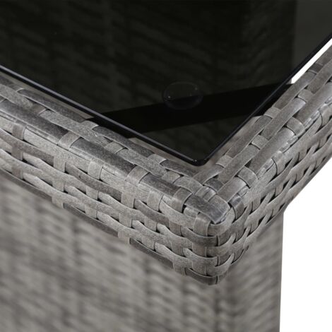 Table de jardin 240x90x74 cm Résine tressée et verre VDFF28167FR (1/3)