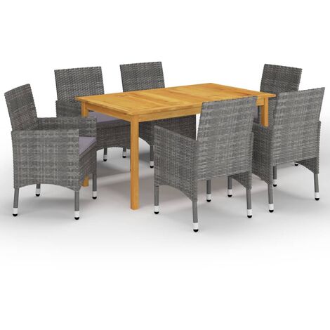 Ensemble de salle à manger de jardin 7 pcs Gris 15 (1/5)