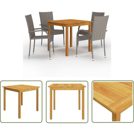 Ensemble de salle à manger de jardin 5 pcs Gris 24 (1/5)
