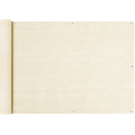 Écran de balcon Crème 75x400 cm PEHD (1/4)