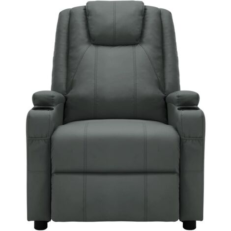 Fauteuil de massage inclinable électrique Anthracite Similicuir Kifa (1/5)