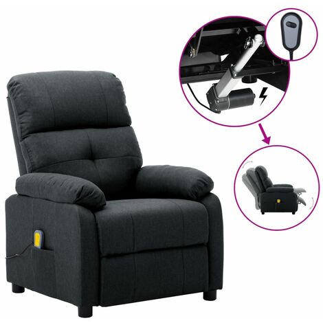 Fauteuil de massage inclinable électrique Gris foncé Tissu 8 (1/5)