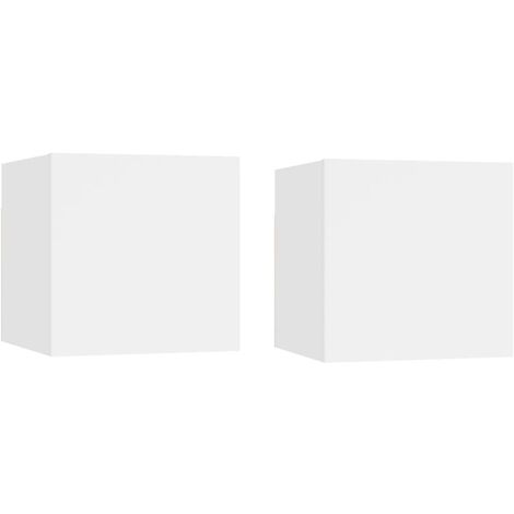 Tables de chevet suspendu 2 pcs Blanc 30,5x30x30 (1/5)