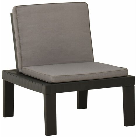 Chaise de salon de jardin avec coussin Plastique Gris (1/5)
