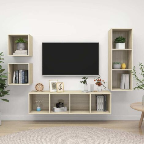 Furniture Limited - Ensemble de meubles TV 4 pcs Chêne sonoma Boi (1/5)