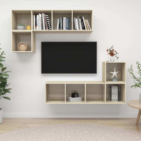 Furniture Limited - Ensemble de meubles TV 4 pcs Chêne sonoma Boi (1/5)