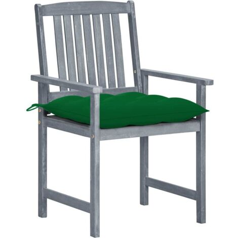 Chaises de jardin avec coussins 8 pcs Bois d'acacia solide Gris 13 (1/5)