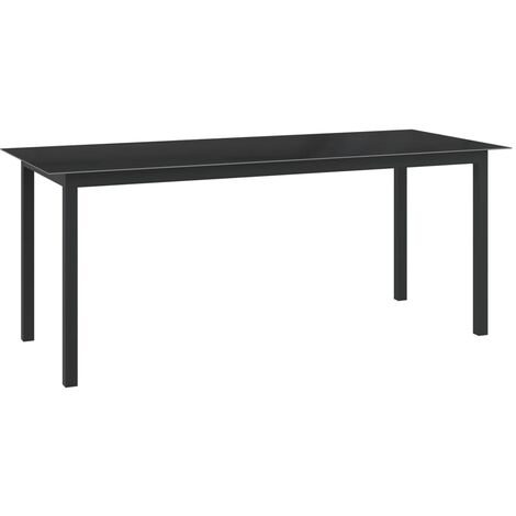 Table de jardin Noir 190x90x74 Aluminium et verre (1/5)