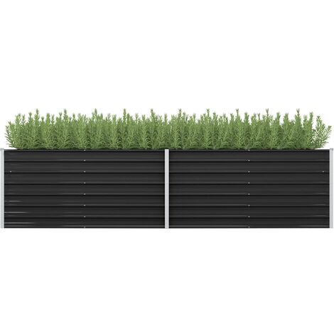 Lit surélevé de jardin Anthracite 320x80x77 cm Acier galvanisé (1/5)