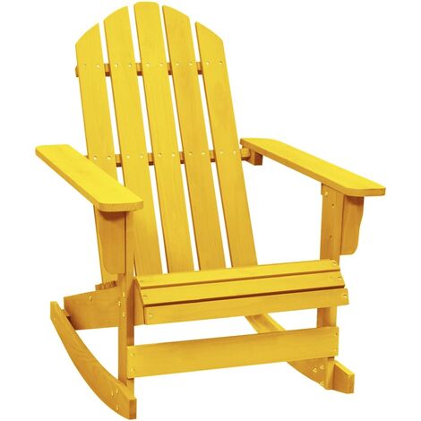 Chaise à bascule de jardin Adirondack Bois de sapin Jaune