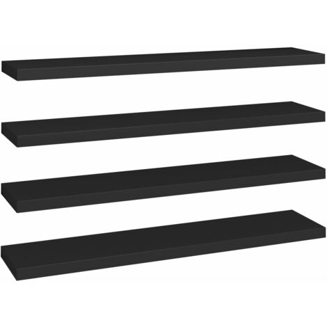 Étagères murales flottantes 4 pcs Noir 120x23,5x3,8 MDF (1/5)