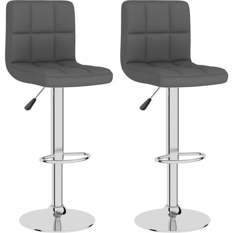 Tabourets de bar 2 pcs Gris foncé Tissu 10 (1/5)