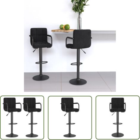 Tabourets de bar design avec accoudoir velours noir Konfa (1/5)