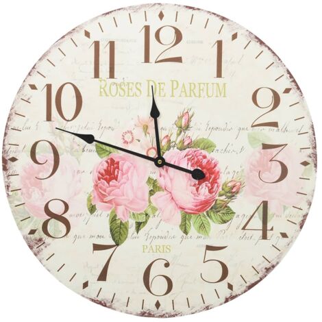 Horloge murale vintage Fleur 60cm (1/5)