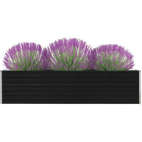 Jardinière 320x40x77 cm Acier galvanisé Anthracite (1/5)