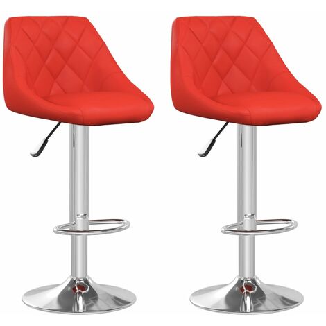 Tabourets de bar 2 pcs Rouge Similicuir (1/5)