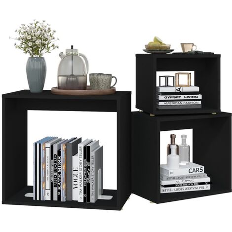 Tables gigognes 3 pcs Noir (1/5)