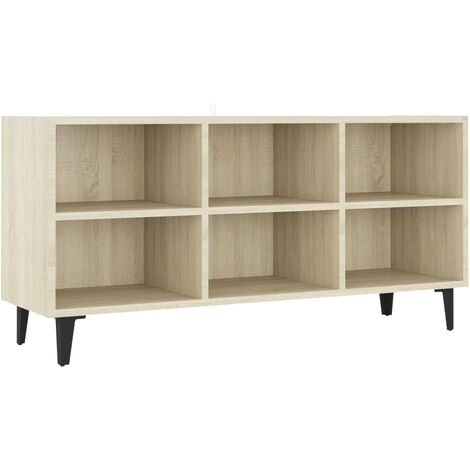 Meuble TV avec pieds en métal Chêne sonoma 103,5x30x50 cm (1/5)