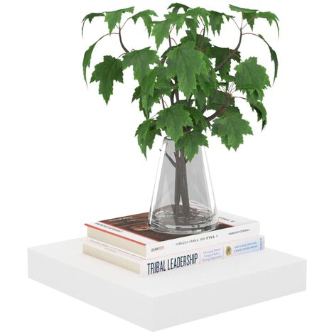 Étagère murale flottante Chêne et blanc 23x23,5x3,8 MDF (1/5)