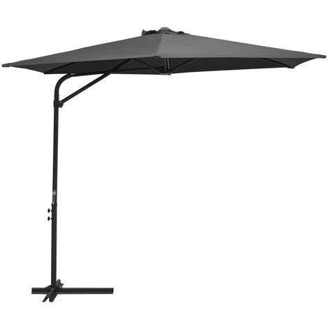 Parasol d'extérieur déporté avec mât en acier 300x250 Anthracite (1/5)