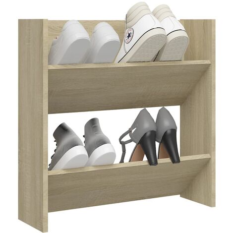 Armoire à chaussures murale Chêne Sonoma 60x18x60 cm (1/5)