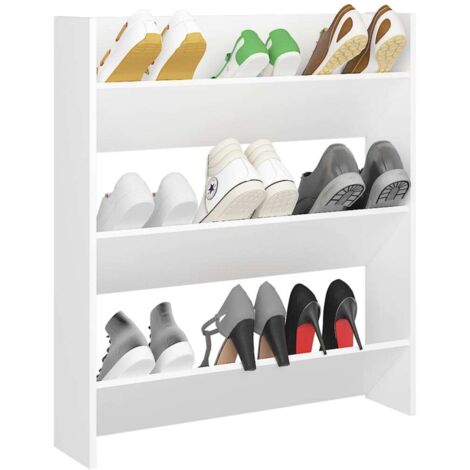 Armoire à chaussures murale Blanc 80x18x90 (1/5)