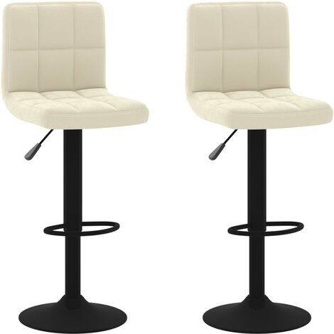 Tabourets de bar 2 pcs Crème Velours 5 (1/5)