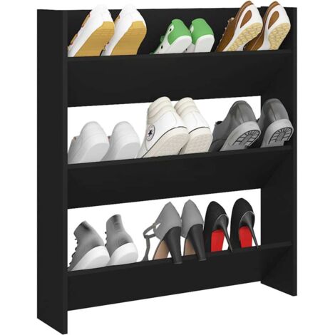 Armoire à chaussures murale Noir 80x18x90 (1/5)
