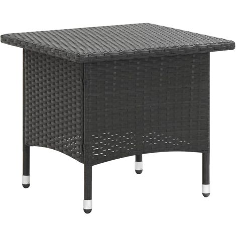 Table à thé Noir 50x50x47 Résine tressée (1/5)