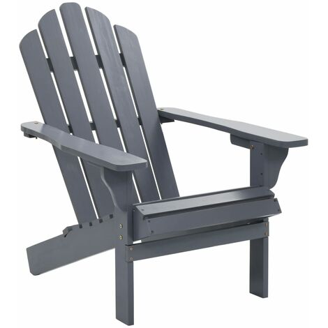 Fauteuil de jardin en bois massif DROKA-Gris foncé