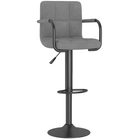 Tabourets de bar design avec accoudoir velours gris clair Konfa (1/5)