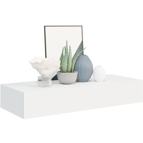 Étagère à tiroir murale Blanc 60x23,5x10 Ranka (1/5)