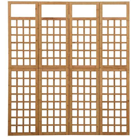 Cloison de séparation à 4 panneaux Bois de pin solide 161x180 (1/5)