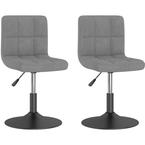 Chaises pivotantes de salle à manger 2 pcs Gris clair Velours (1/5)