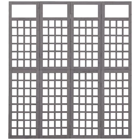 Cloison de séparation à 4 panneaux Bois de pin solide 161x180 2 (1/5)
