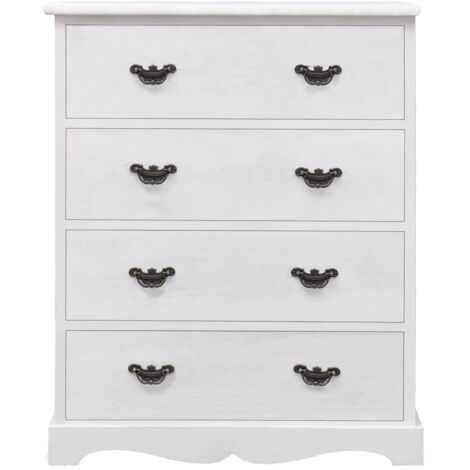 Commode à 4 tiroirs Blanc 60 x 30x75 Bois (1/5)