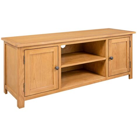 Meuble TV 110x35x44 Bois de chêne massif 2 (1/5)