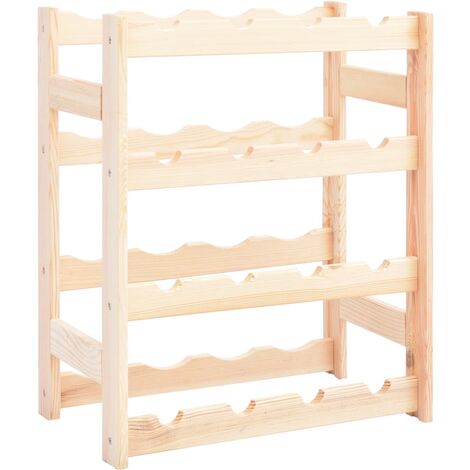 Range bouteilles en bois de pin massif CAVO - 12 à 77 bouteilles 16-Beige-Nombre de bouteilles 16 (1/5)