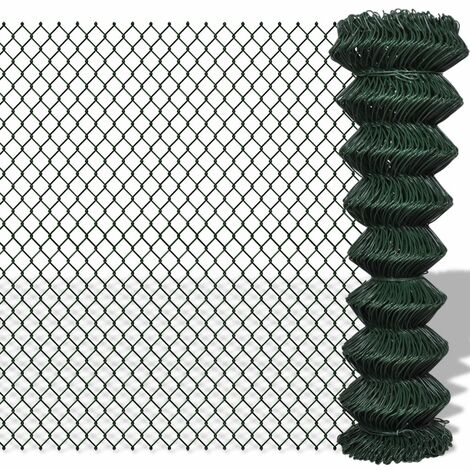 Clôture à mailles losangées Acier 1,5x25 m Vert (1/3)
