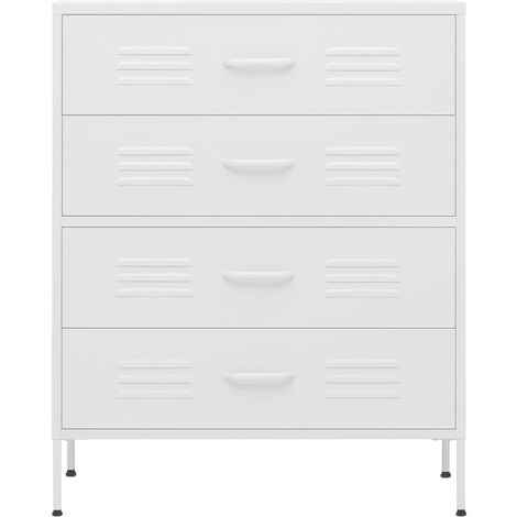 Commode Blanc 80x35x101,5 Acier (1/5)