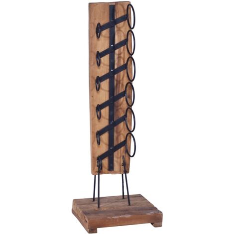 Casier à bouteilles pour 6 bouteilles 35x35x100 Teck massif (1/5)