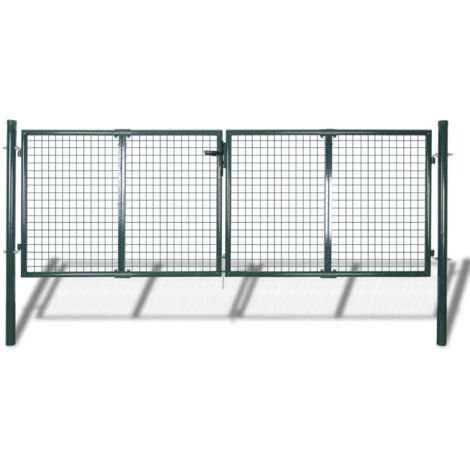 Nova – Portail grillagé en acier galvanisé 306 x 125 cm – Charnière de boulon pour verrouillage rapide – Résistance à la corrosion
